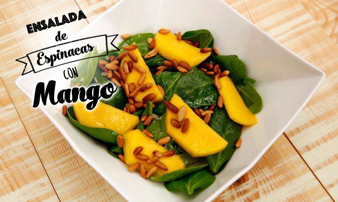 Receta de Karlos Arguiñano de ensalada de espinacas con mango