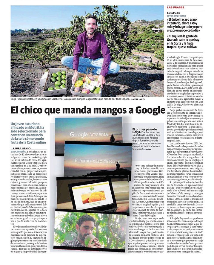 el ideal el chico que manda mangos a Google